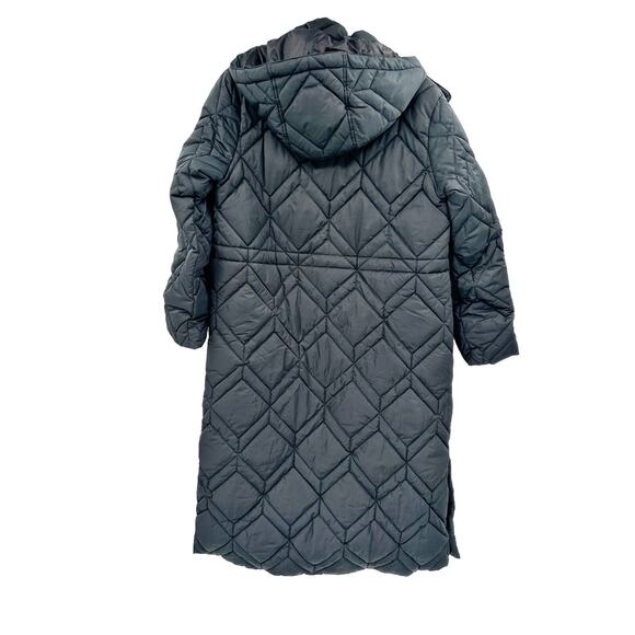 Barbour Cassius Quilted Hooded Coat in Black/Ancient Fern Tartan Size 6 NWT - Picture 3 of 6